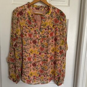 Loft Floral Pink Blouse